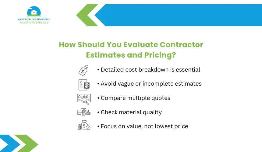 About People Helping People contractor estimate pricing checklist