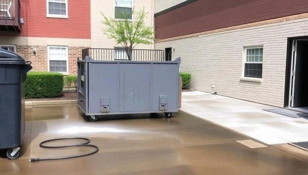 About People Helping People commercial dumpster pad cleaning and maintenance service